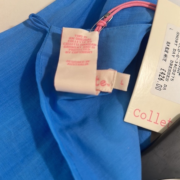 NWT Collette Dinnigan Summer Sky Short Day Dress with Cutwork Embroidery Size L. - Picture 11 of 11